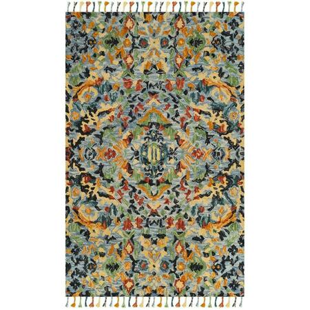 SAFAVIEH 2 ft. 3 in. x 4 ft. Blossom Hand Tufted Accent Area Rug, Blue & Multi Color BLM452A-24